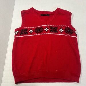 Red Snowflake Knit Vest for Kids